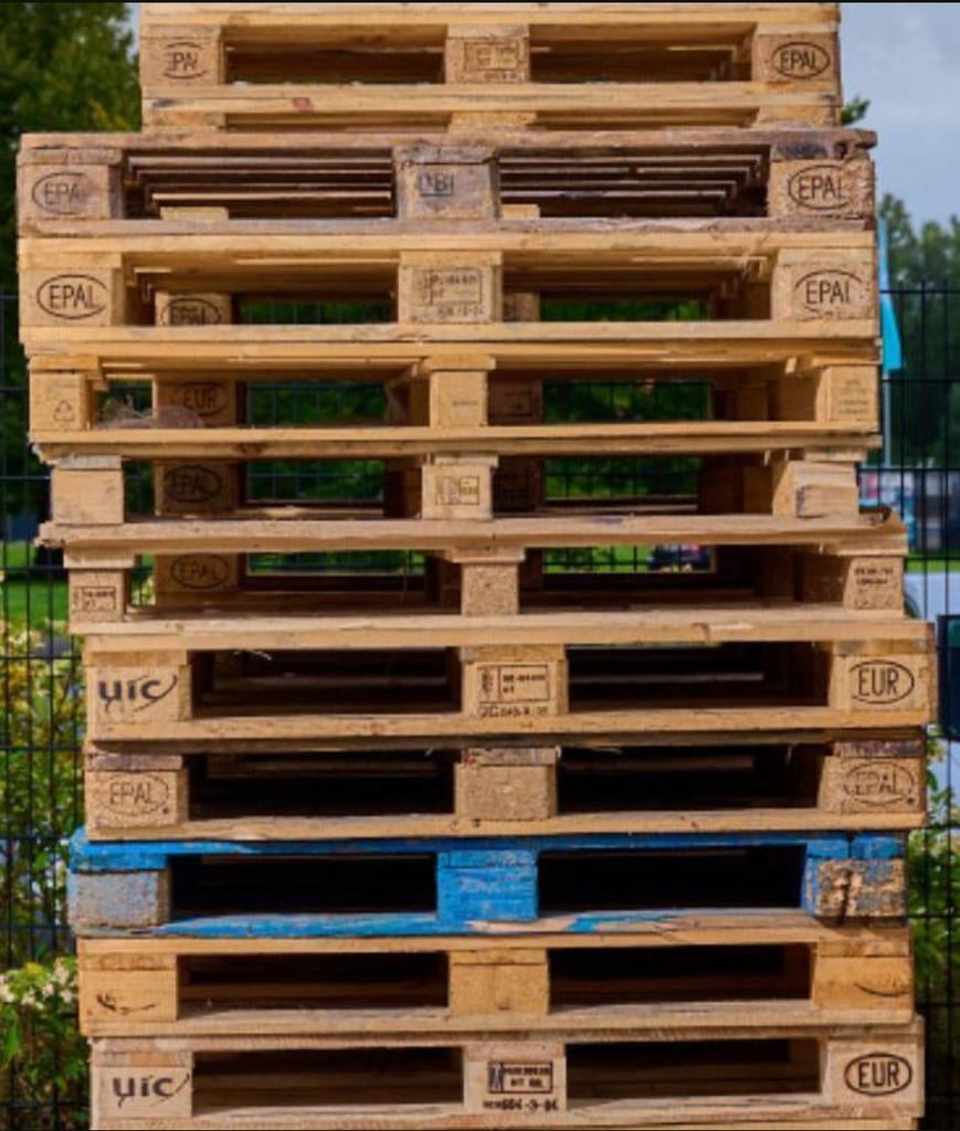 24 Europalletten, Doe-het-zelf en Bouw, Hout en Planken, Ophalen, Minder dan 25 mm, Zo goed als nieuw, Minder dan 200 cm