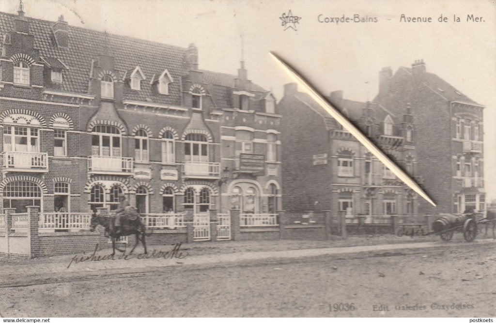 Koksijde, Coxyde-Bains,Avenue de la mer, 2 scans, Envoi