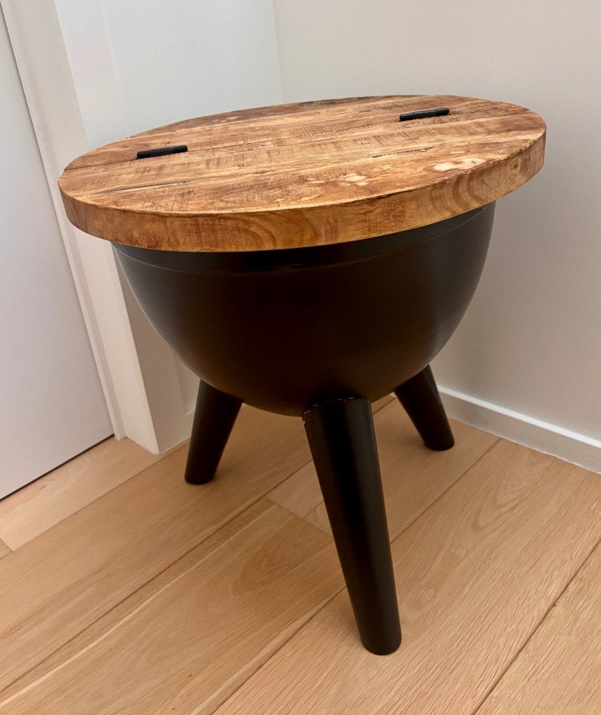 Bijzettafel rond, Minder dan 55 cm, Gebruikt, Rond, Hout