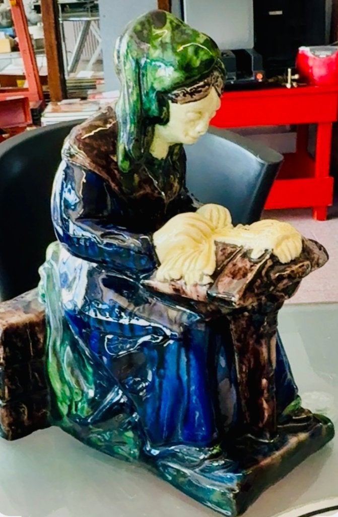 Kantklosster in vlaams aardewerk, 23 cm, Antiek en Kunst, Kunst | Beelden en Houtsnijwerken, Ophalen, Beeld
