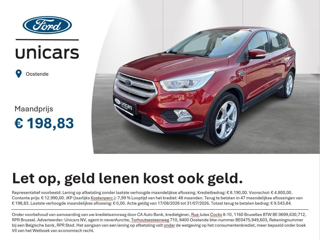 Ford Kuga 1.5i EcoB. 110kW S/S Titanium, Autos, Ford, Achat, 1800 kg, Entreprise, Boîte manuelle