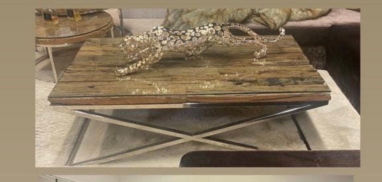 Moderne salontafel met glas, Ophalen, Zo goed als nieuw, Glas