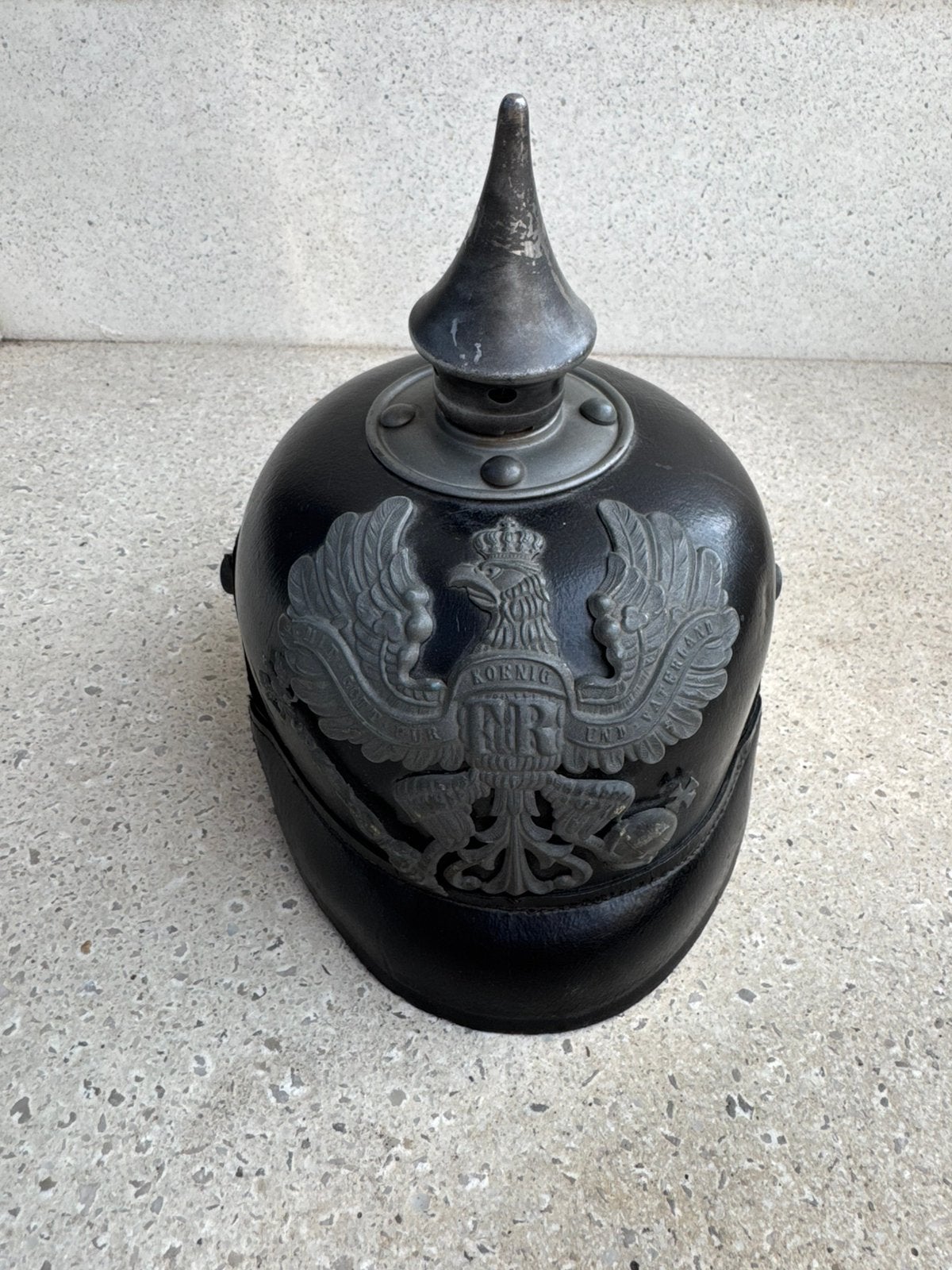 Wo1 Duitse pinhelm, Verzamelen, Ophalen of Verzenden