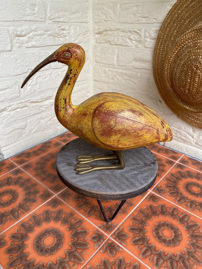 decoratieve vogel, Huis en Inrichting, Gebruikt, Ophalen of Verzenden, Goud, Vintage