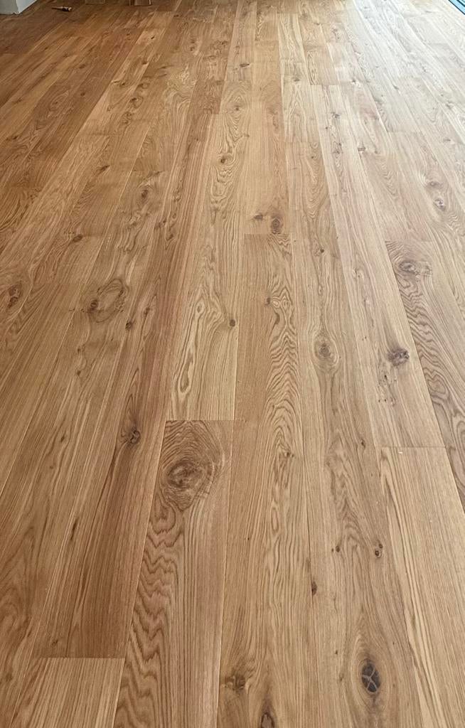 25m2 Parket Rustiek 18cm breed 14/3,8mm, Ophalen, Zo goed als nieuw, Parket