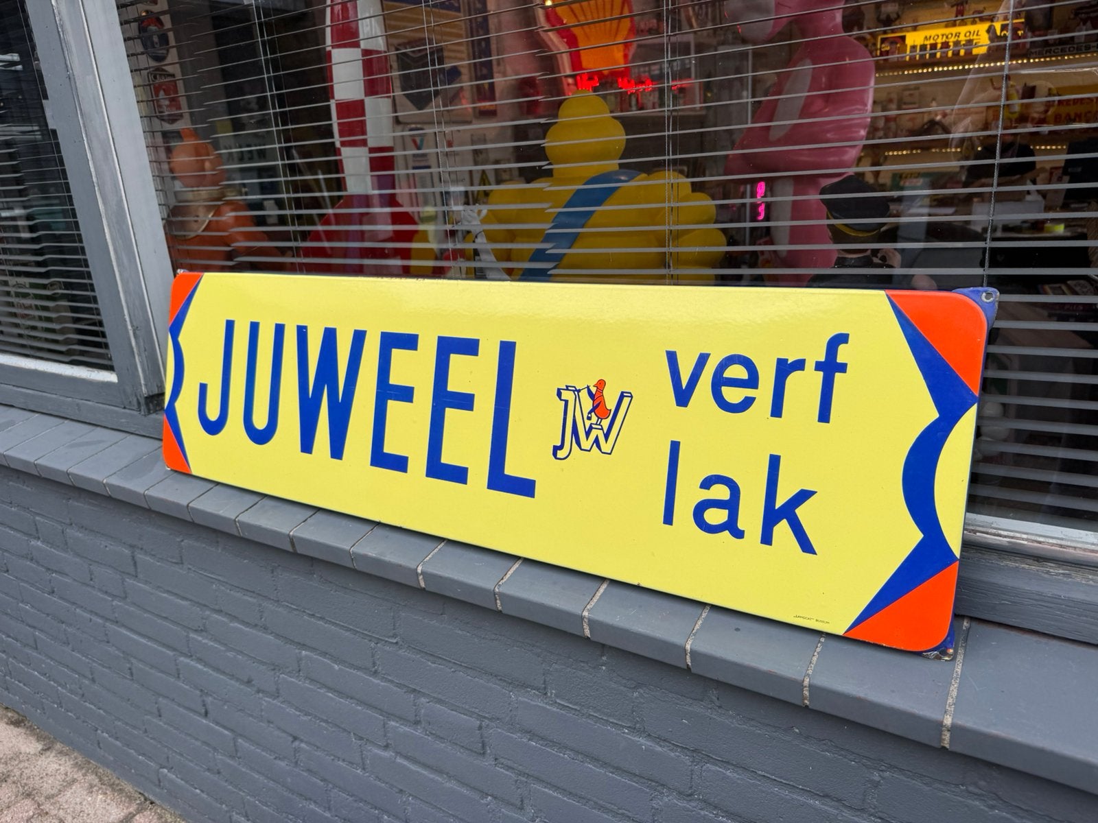 JUWEEL Verf Lak groot emaille reclamebord, Reclamebord, Gebruikt, ., Ophalen of Verzenden
