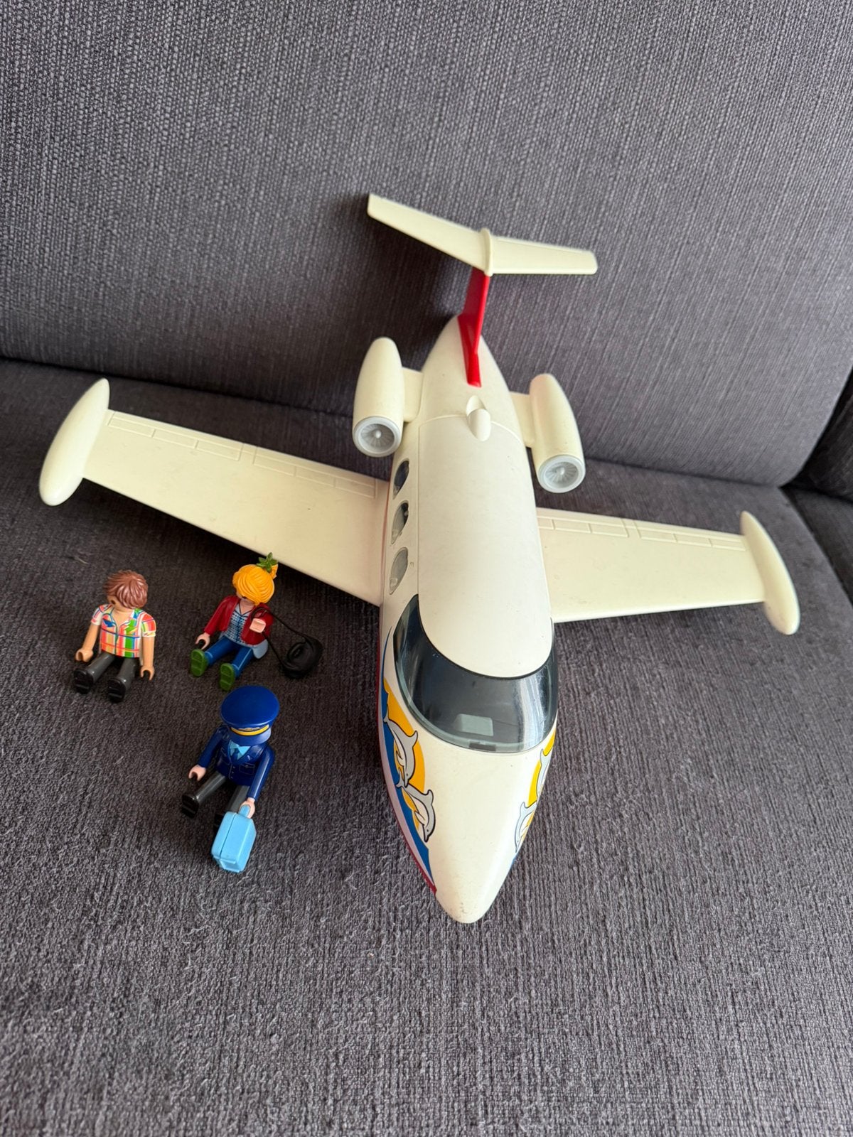 Playmobil privéjet/vliegtuig met 3 figuren, Kinderen en Baby's, Speelgoed | Playmobil, Ophalen, Gebruikt, Figuren