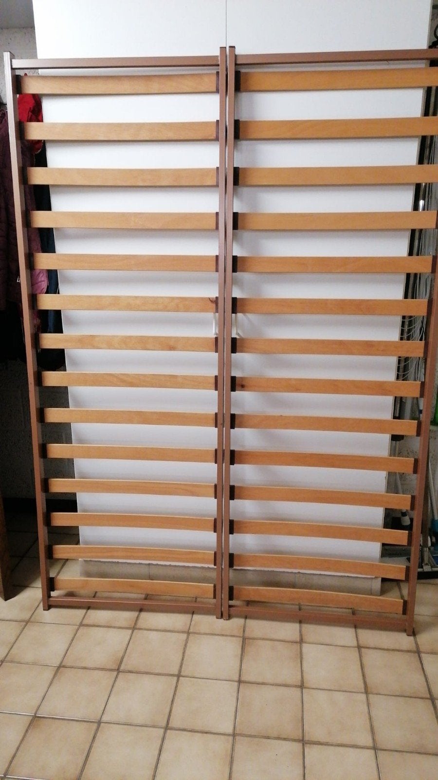 Set van 2 lattenbodems 70x200cm en matras 140x200cm, Ophalen, 140 cm, Zo goed als nieuw, Matras