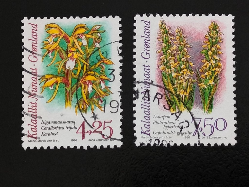 Groenland 1996 - fleurs, orchidées arctiques, Envoi, Danemark, Affranchi