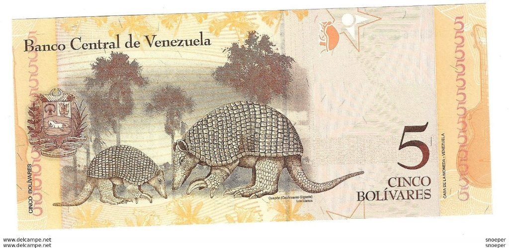 venezuela 5 bolivares 2011 89 unc, Timbres & Monnaies, Billets de banque | Amérique, Envoi, Amérique du Sud, Billets en vrac