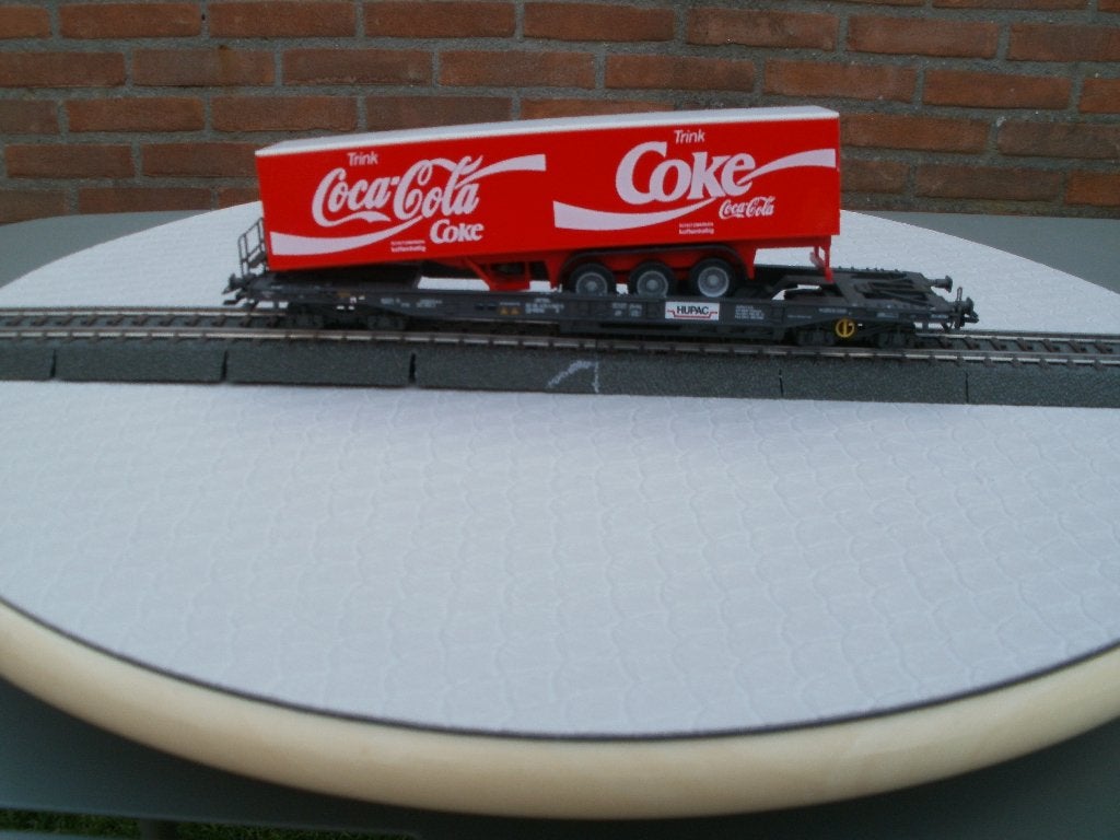 Marklin Ho metalen dieplader met Coca cola trailer geen ovp., Hobby & Loisirs créatifs, Trains miniatures | HO, Enlèvement ou Envoi