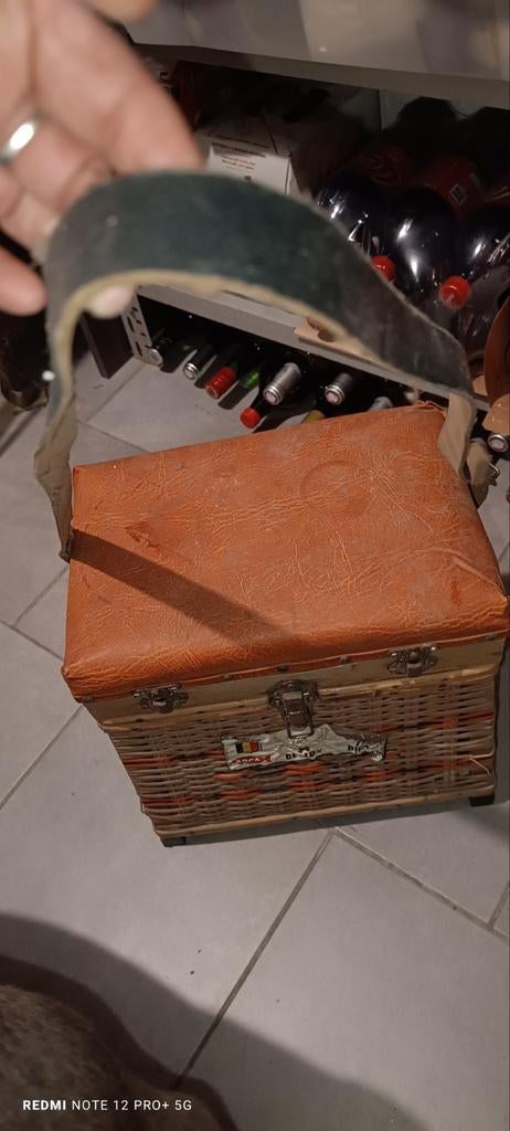 Coffre/siège de pêche vintage avec accessoires, Enlèvement