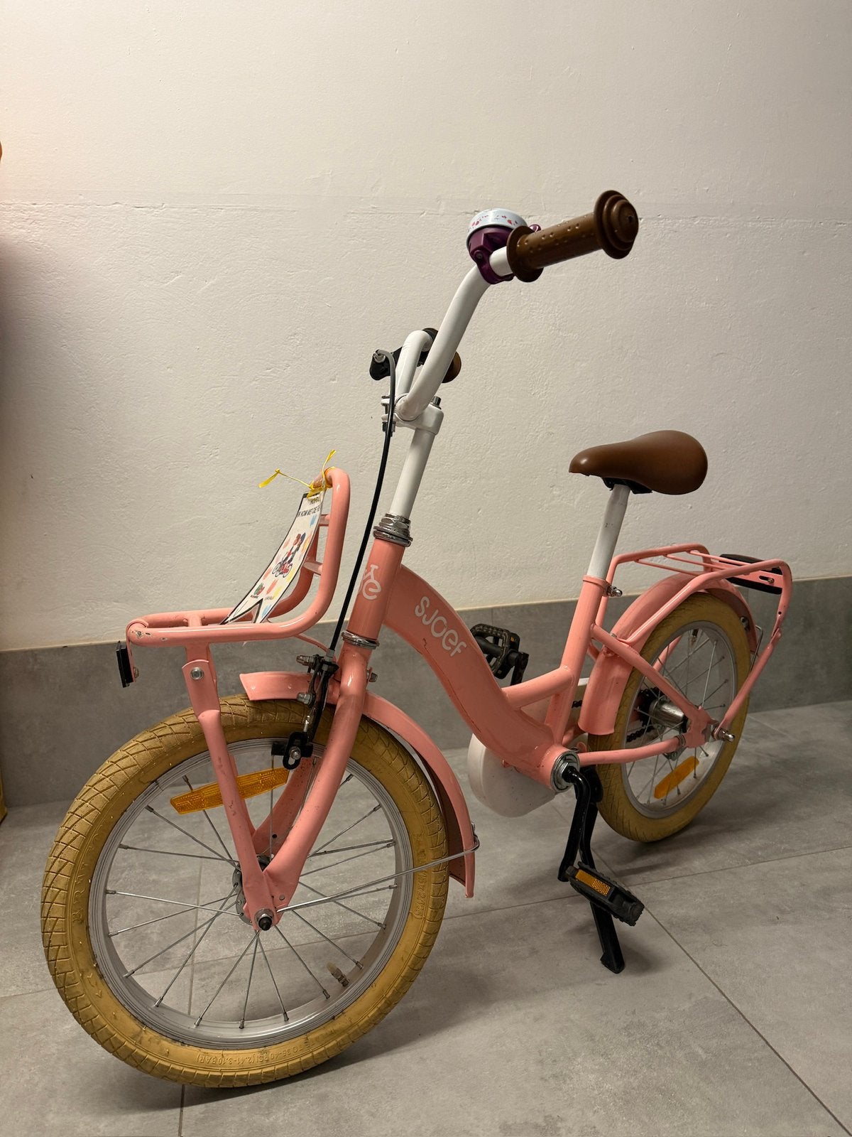 Meesjes fiets maat 16, Ophalen, Zo goed als nieuw, 16 inch, Handrem