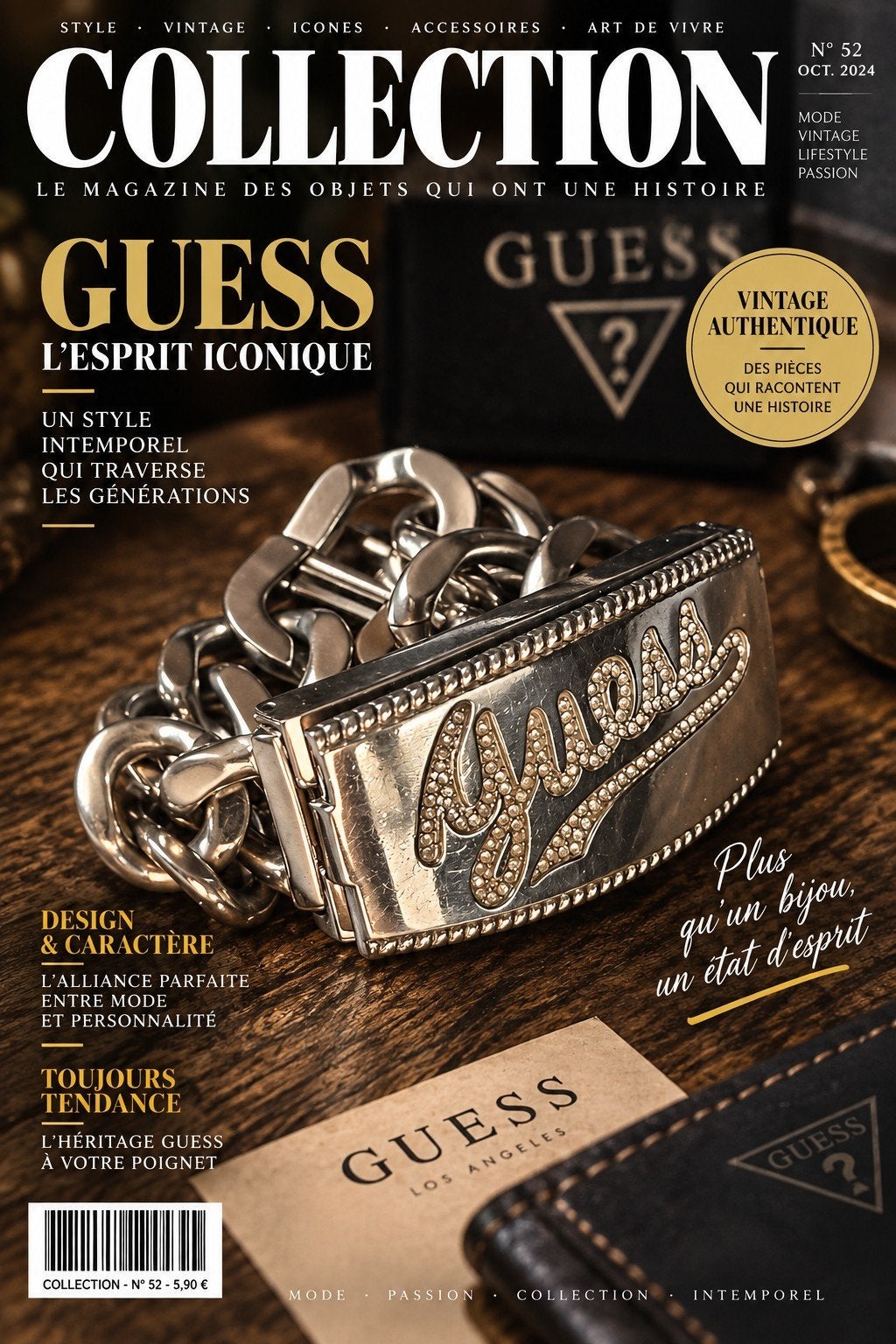 Montre GUESS vintage – Bracelet chaîne XXL – Quartz japonais, Bijoux, Sacs & Beauté, Montre-bracelet, Enlèvement ou Envoi, Guess
