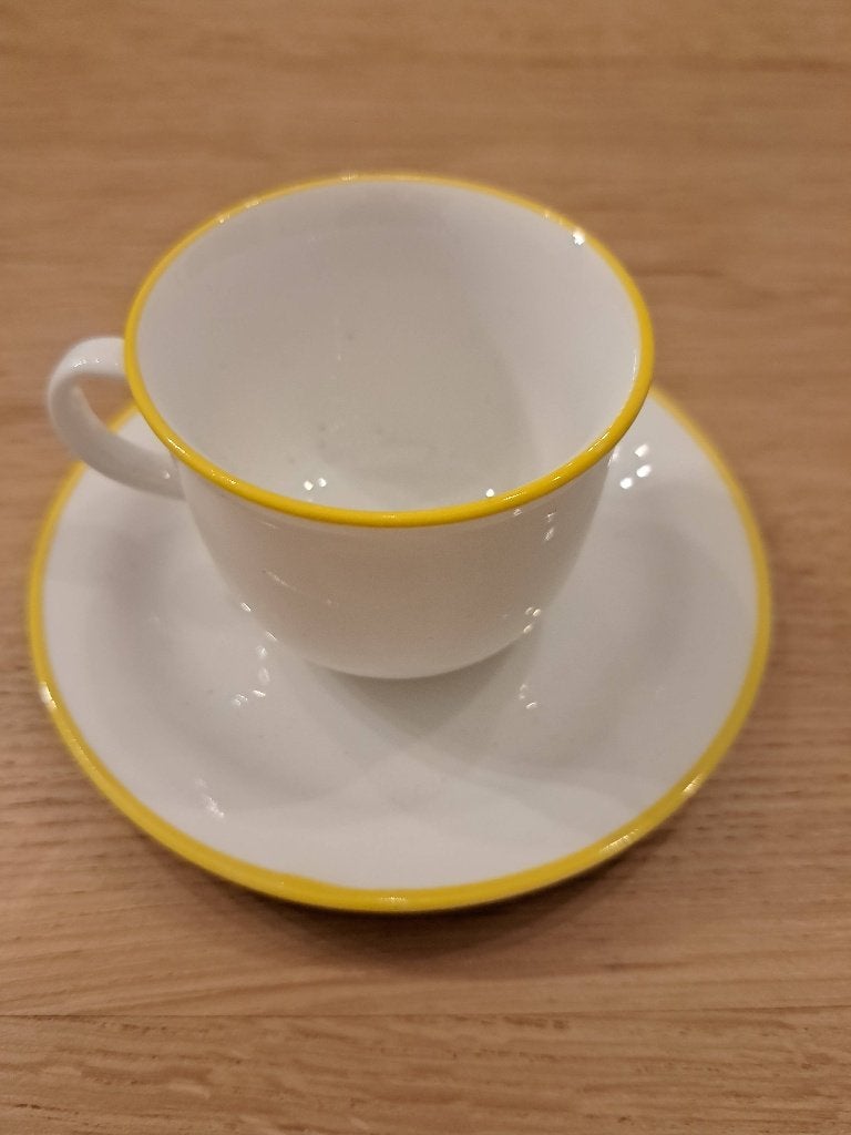 Vintage kopje en ondertas HJ Design, Enlèvement ou Envoi, Vintage, Comme neuf, Porcelaine