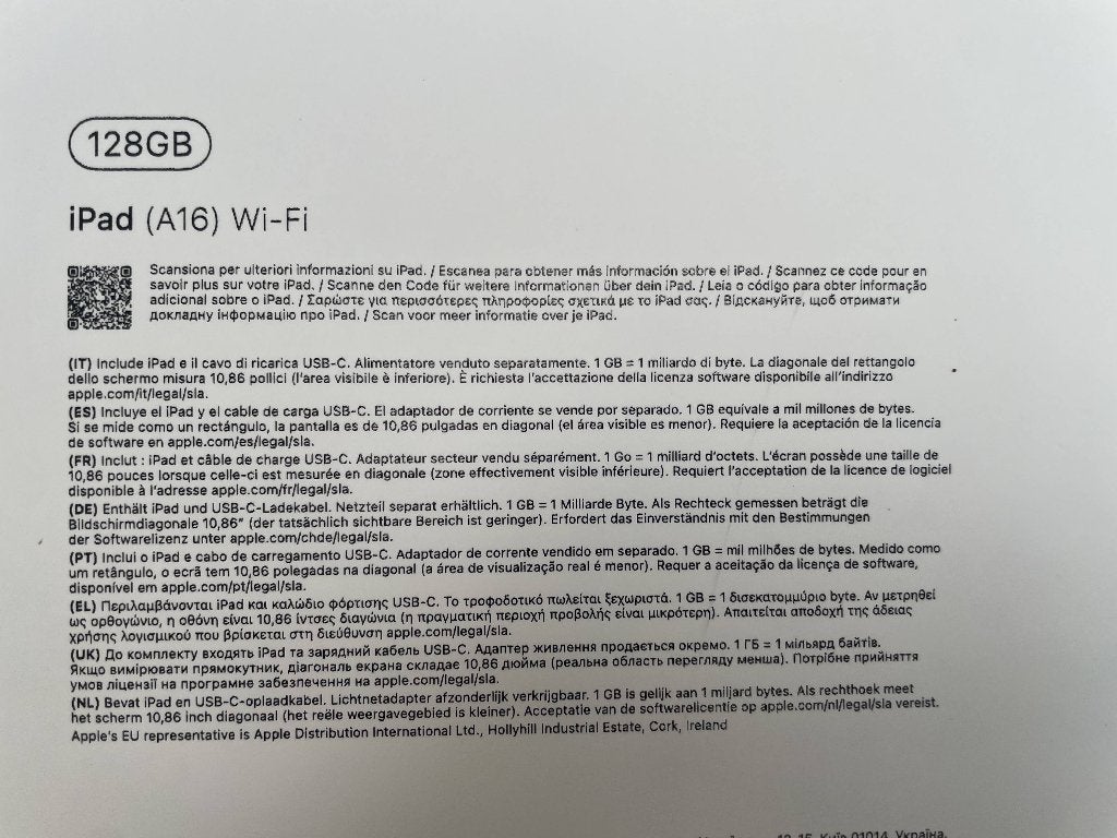 iPad WiFi 128GB A16 (2025), Informatique & Logiciels, Neuf, Apple iPad, 11 pouces, Enlèvement