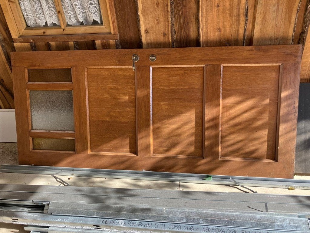 Mooie antieke eiken deur, Enlèvement, Utilisé, Verre, Porte intérieure