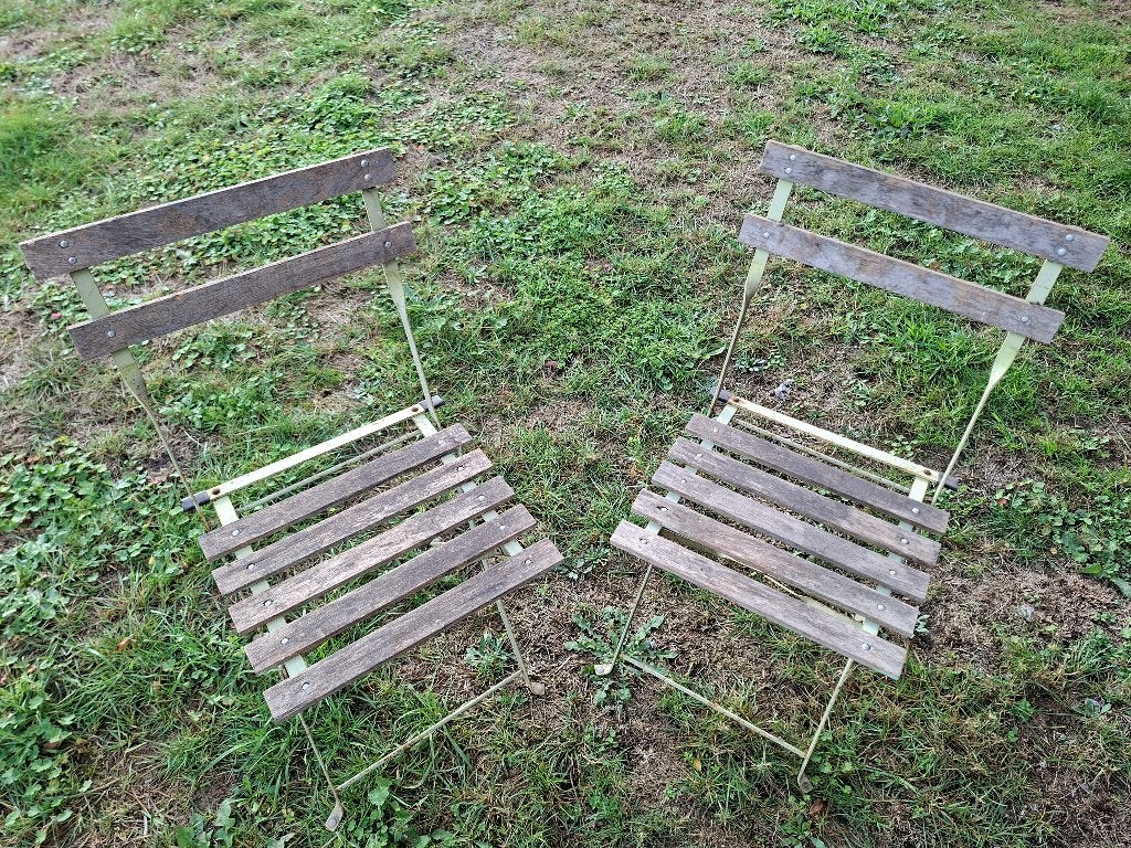 2 (+1) klapstoelen, Antiek en Kunst, Ophalen