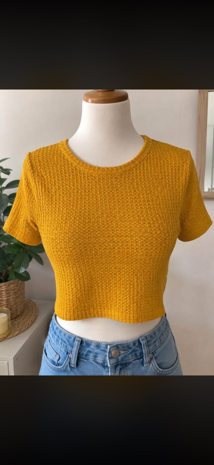Superbe haut taille moutarde taille M neuf shein, Enlèvement ou Envoi, Comme neuf, Jaune