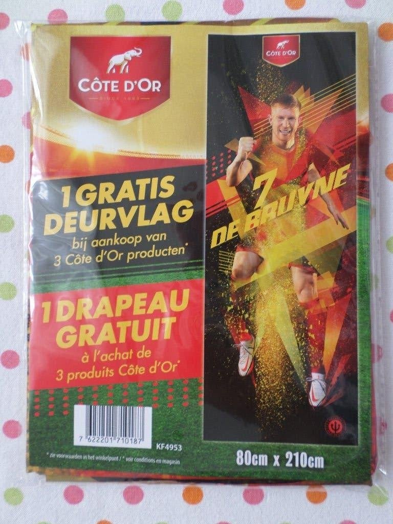 Drapeau Côte d'Or Diables Rouges Kevin De Bruyne Belgique, Enlèvement ou Envoi, Neuf, Fanion ou Écharpe