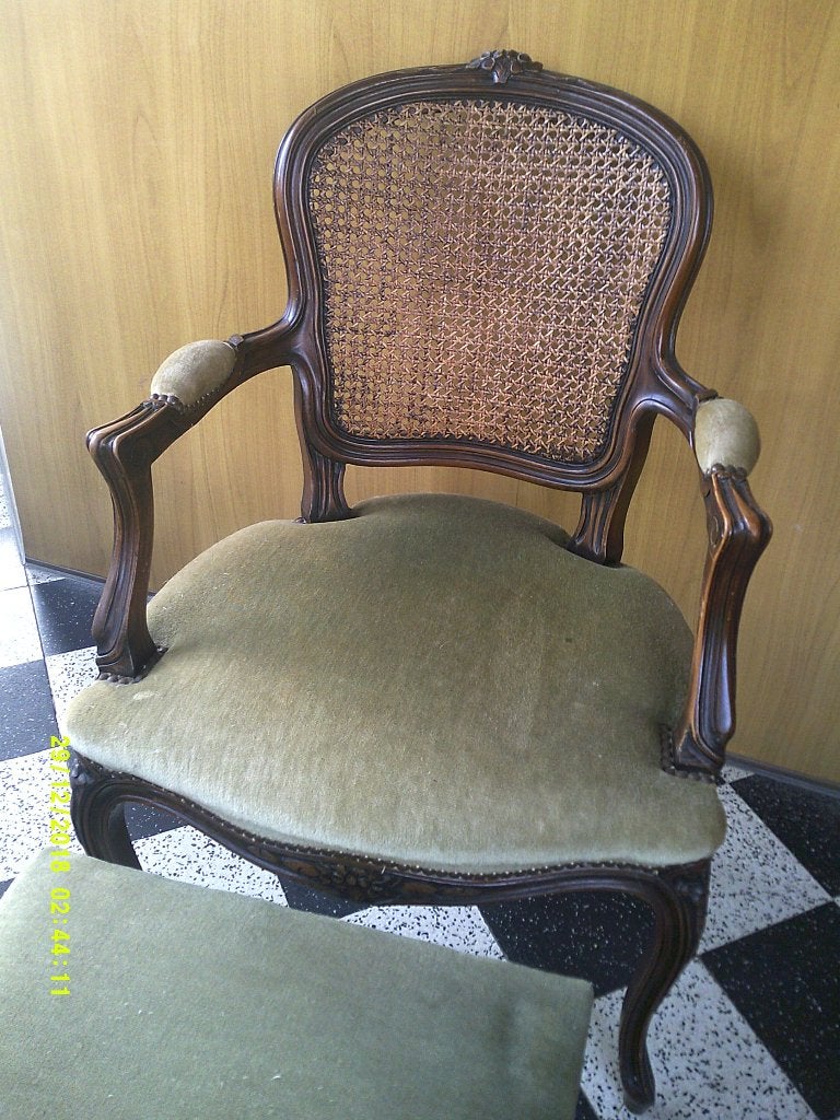 stoel plus voetbank, Ophalen