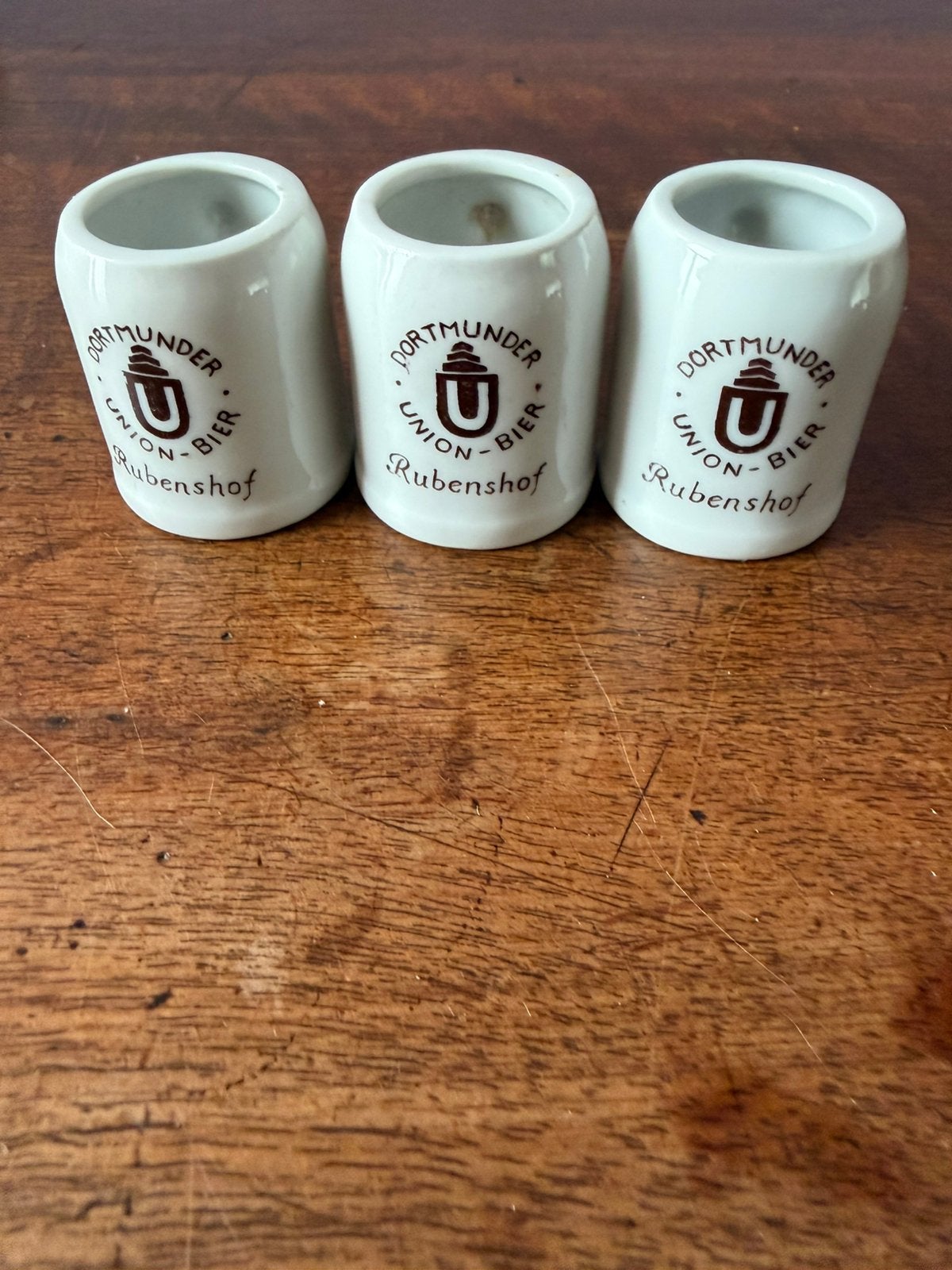 3mini-chopes à bière vintage Dortmunder Union Beer Rubenshof, Collections, Enlèvement ou Envoi, Comme neuf