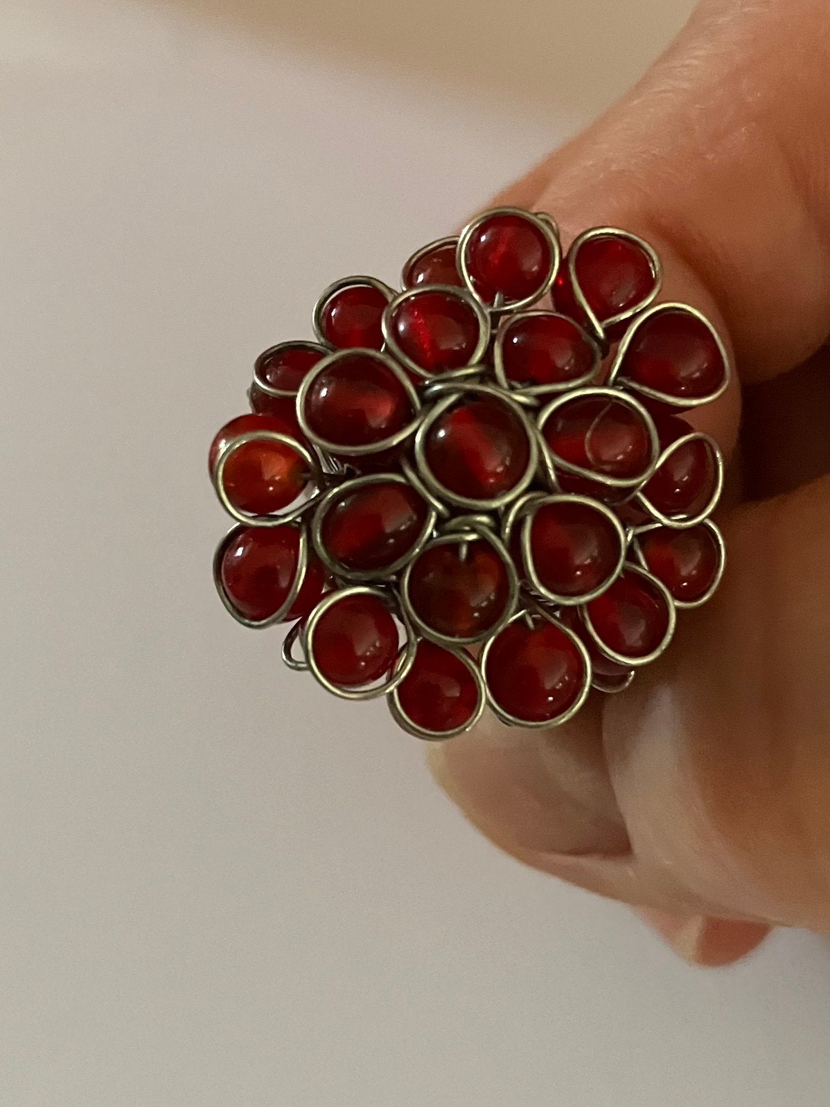Mooie ring met kleine steentjes, Handtassen en Accessoires, Ringen, Ophalen of Verzenden, Zo goed als nieuw, Oranje