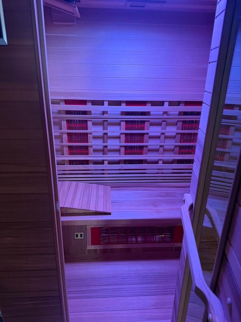 Infraroodsauna health mate 3 personen, Sports & Fitness, Sauna, Enlèvement, Comme neuf, Infrarouge, Sauna complet