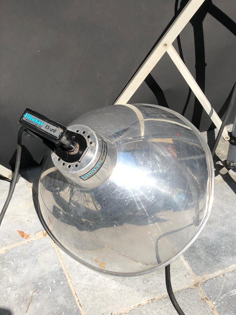 3 oude studio lampen Photax, Ophalen