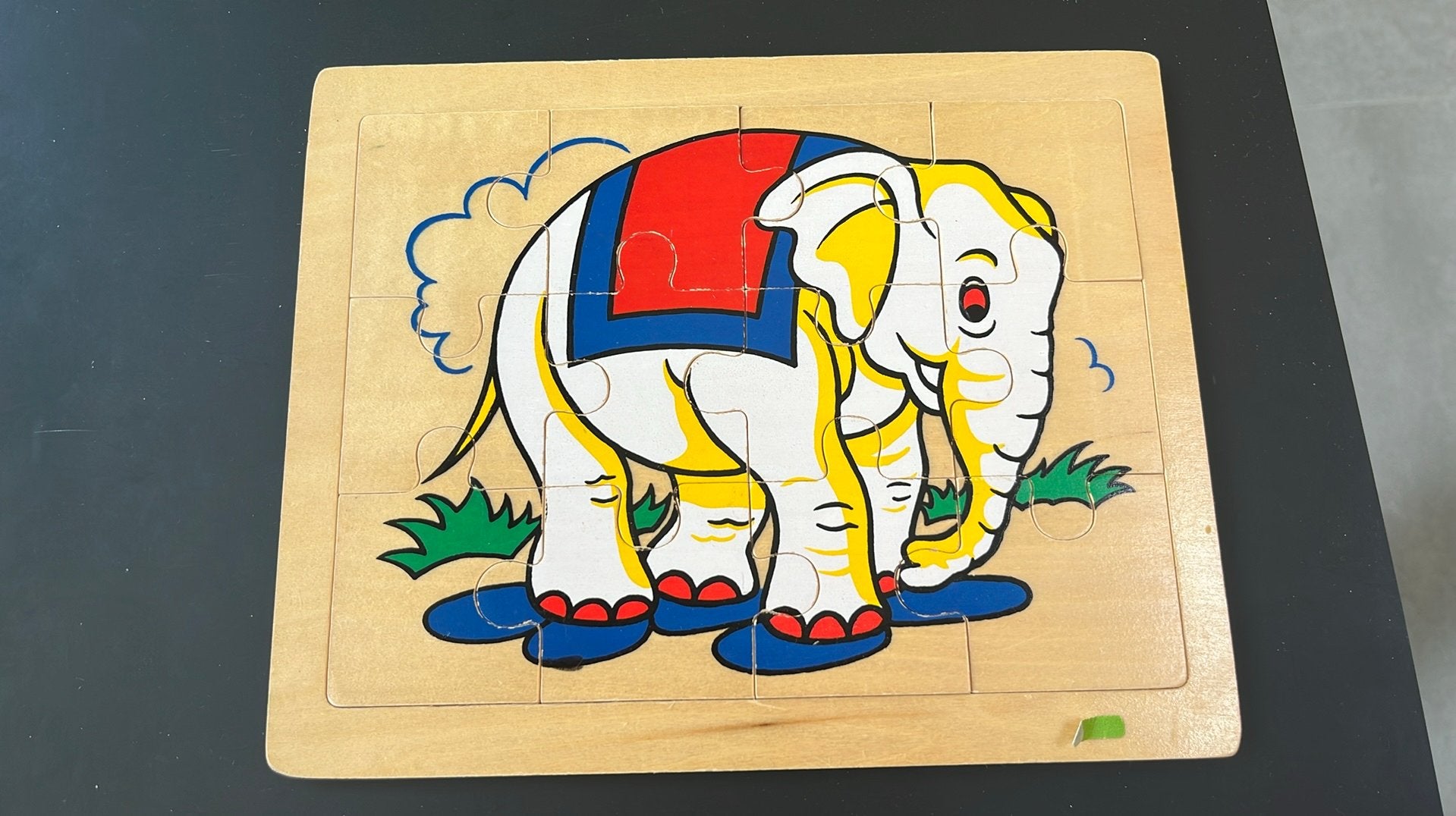 Houten puzzel 12 stukken olifant, Ophalen, Gebruikt