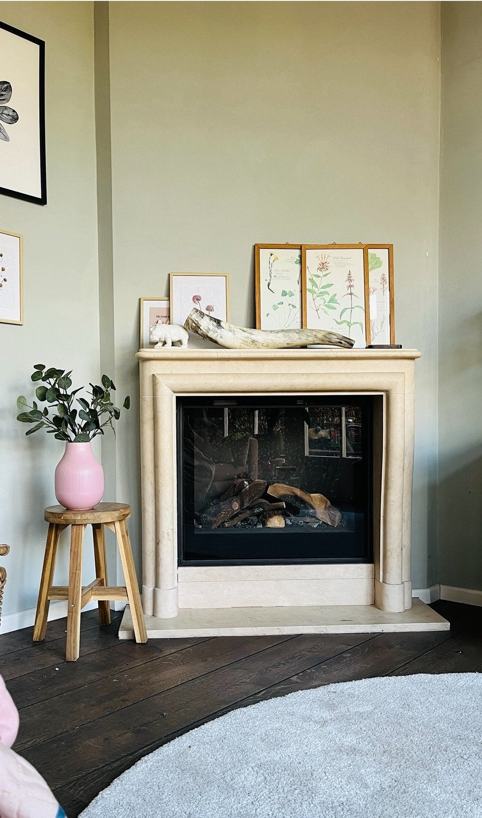 Mooie schouw van beige marmer, Maison & Meubles, Cheminées, Cheminée au bois, Enlèvement
