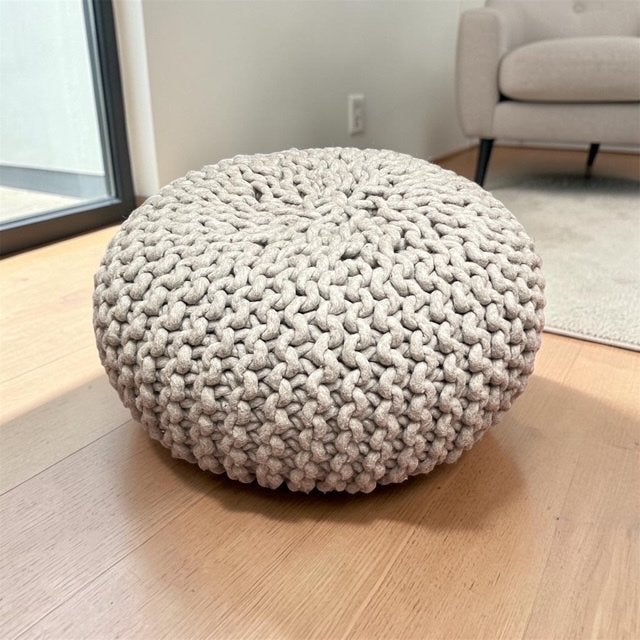 Pouf tressé élégant, Maison & Meubles, Enlèvement, Autres matériaux, Scandinavisch, Boho en modern landelijk