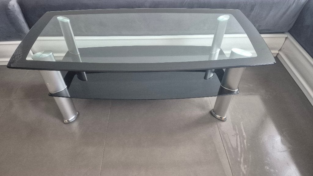 Salontafel, Huis en Inrichting, Tafels | Salontafels, Ophalen, Zo goed als nieuw, Glas