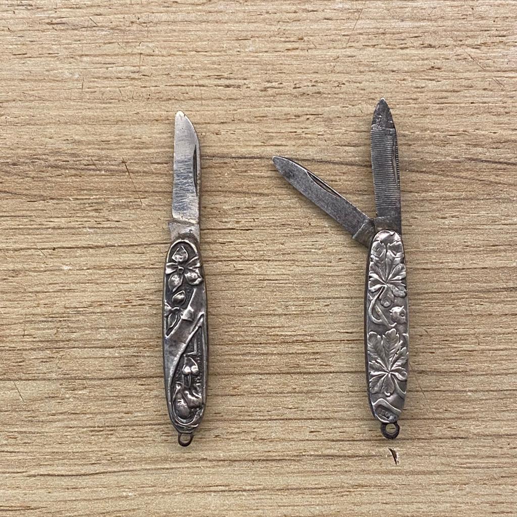 Miniatuurmessen, Art Nouveaux, zilver 800, Antiek en Kunst, Ophalen of Verzenden, Zilver