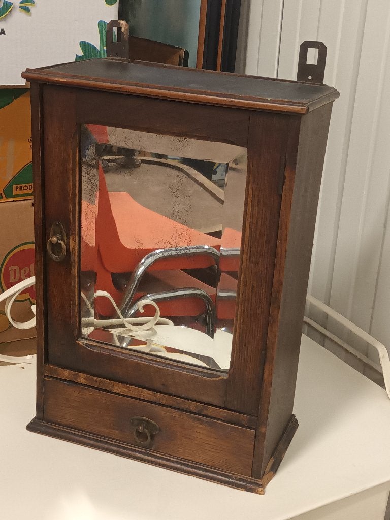 Antiek spiegelhangkastje, Antiek en Kunst, Ophalen of Verzenden