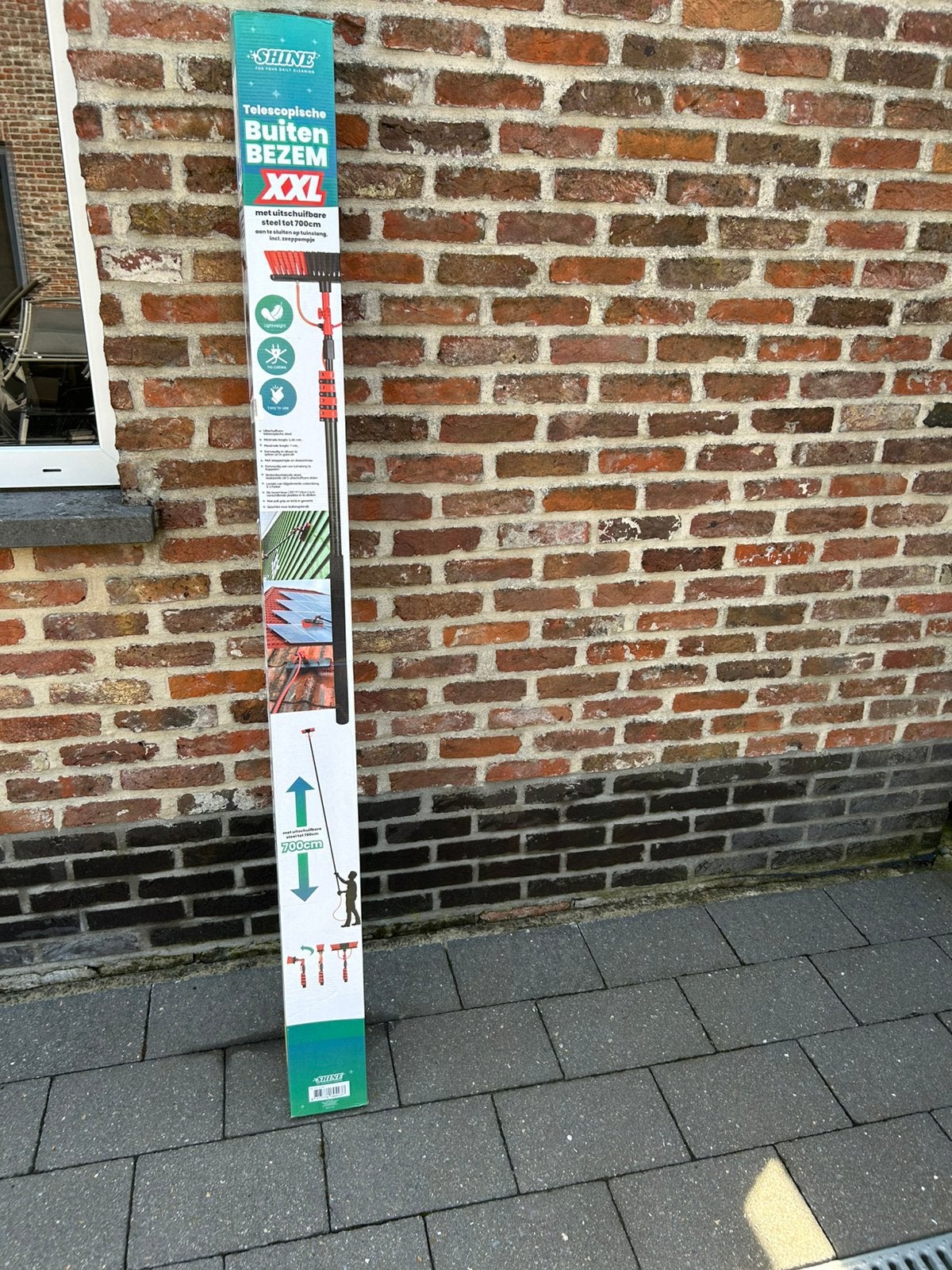 Telescopische buiten bezem XXL, Ophalen, Zo goed als nieuw