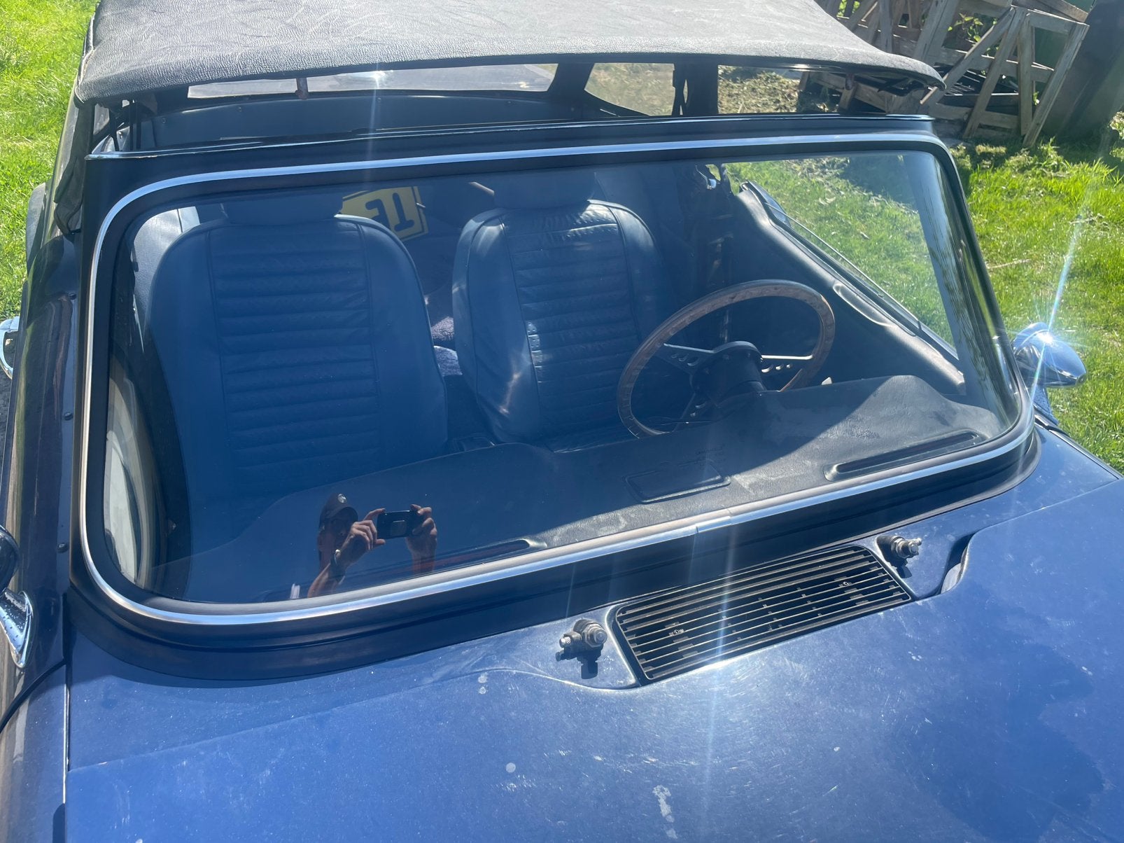 triumph tr6 oldtimer, 2500 cc, Cabriolet, Blauw, Triumph