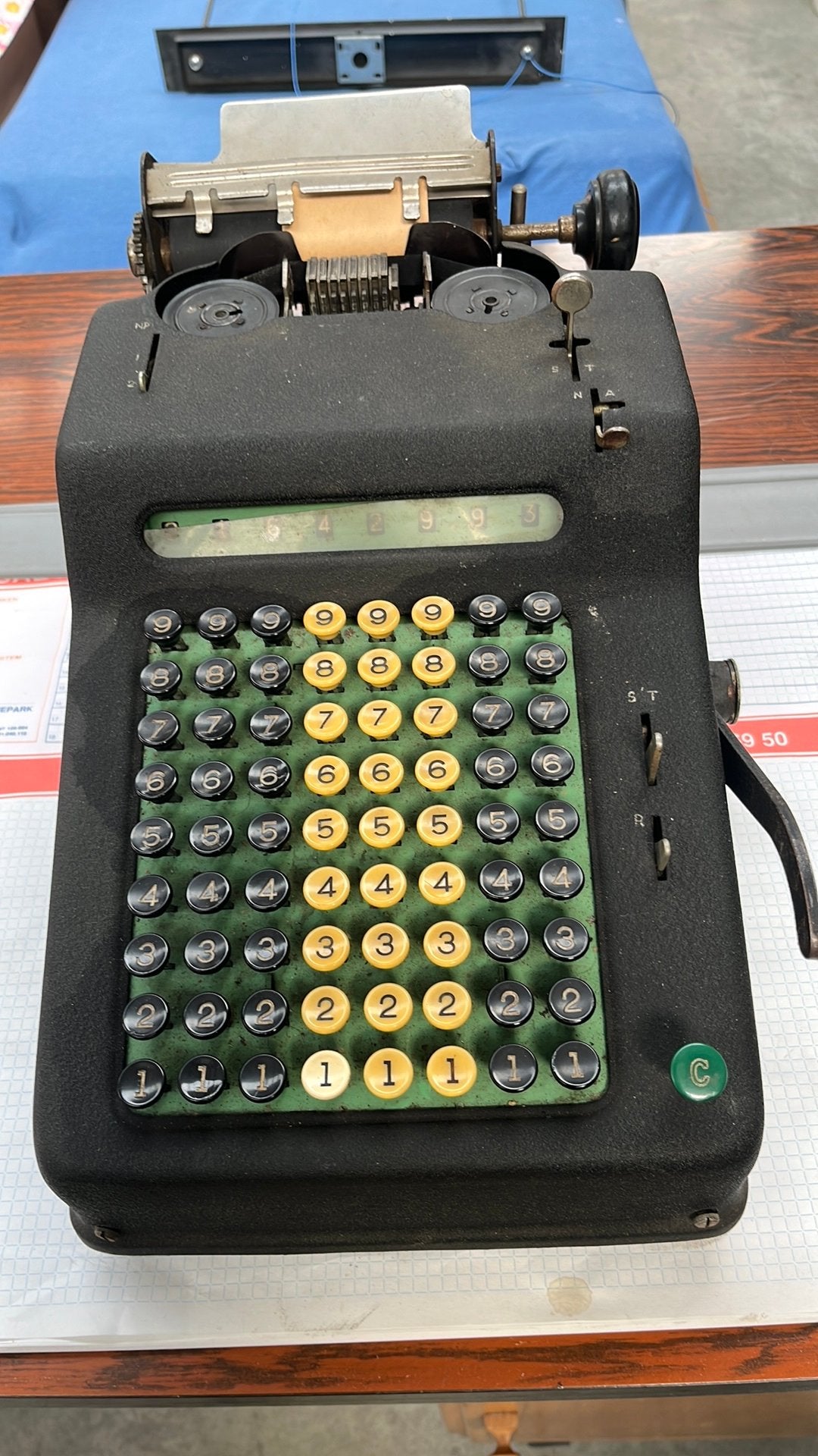 Oude rekenmachine “Alan Wales”, met beschermhoes, Divers, Machines à écrire, Enlèvement, Utilisé