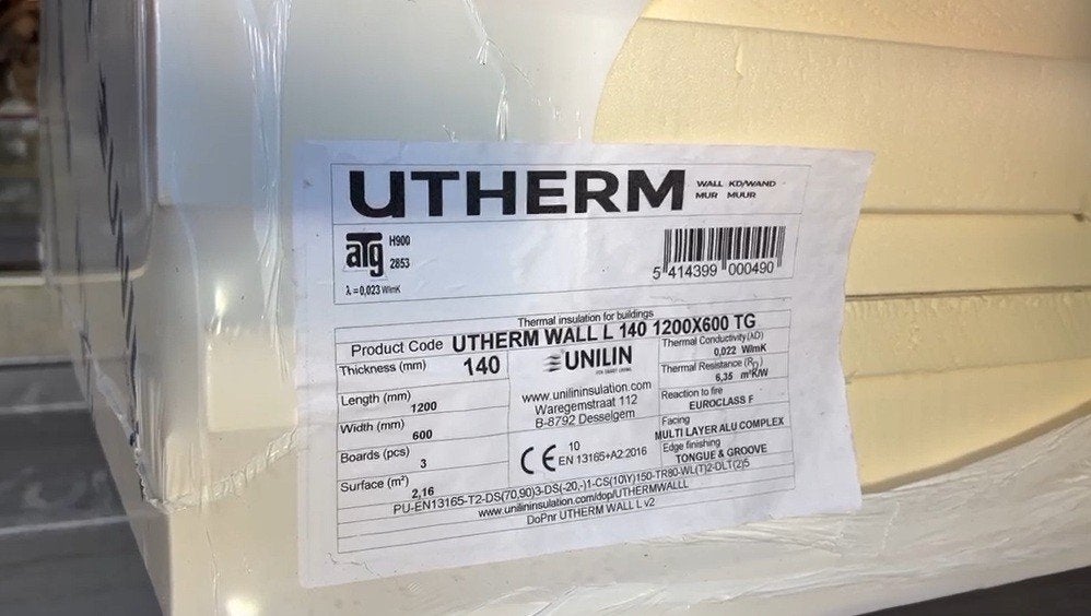 Lot de 73 M² PU UNILIN UTHERM ép. 14 cm, Doe-het-zelf en Bouw, Ophalen, 12 cm of meer, Nieuw, 15 m² of meer