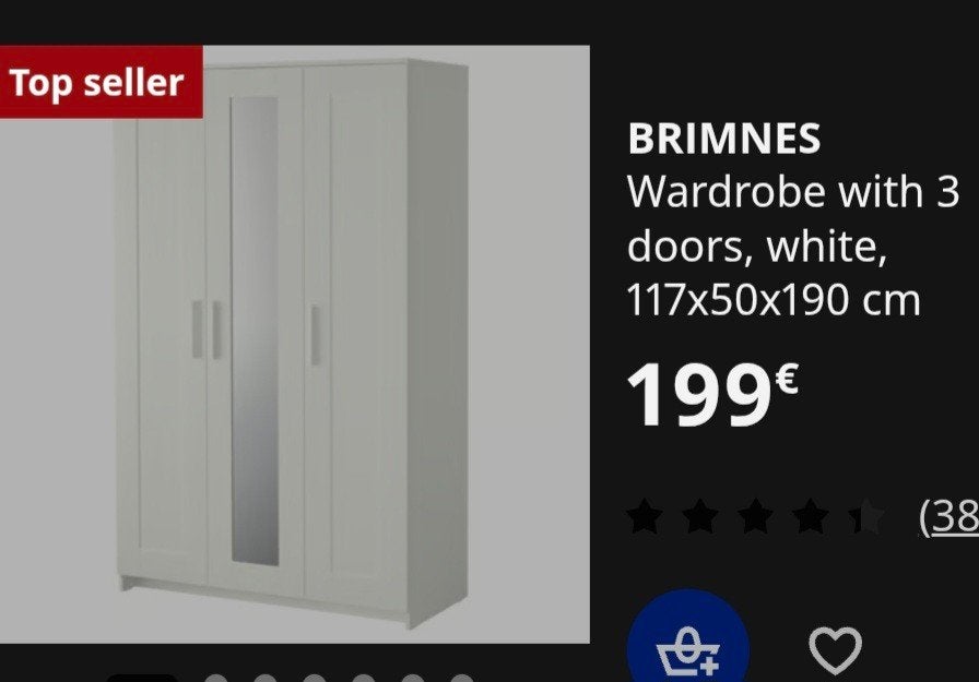 kledingkast BRIMNES IKEA wit kleerkast, Huis en Inrichting, Kasten | Kleerkasten, Ophalen