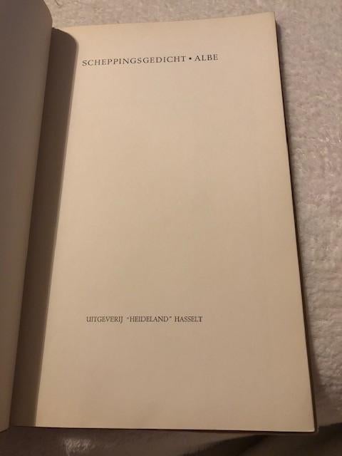 Scheppingsgedicht - Albe, Gelezen, Ophalen of Verzenden, Renaat Joostens, Eén auteur