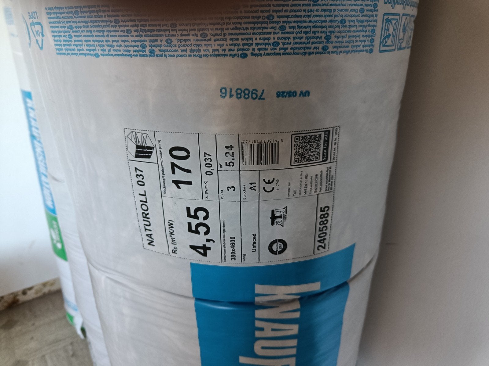 Knauf Isolatie 170mm, 12 cm of meer, Nieuw, Steenwol, 15 m² of meer