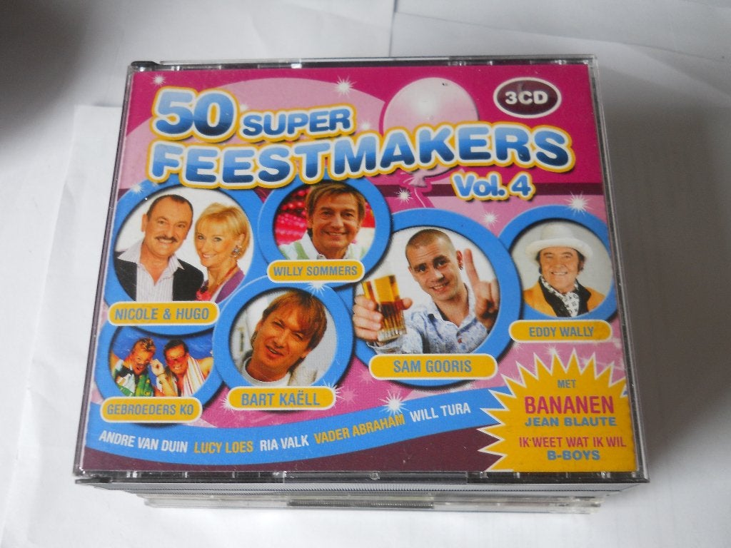 3 CD BOX - 50 FEESTMAKERS  - VOL 4, CD & DVD, En néerlandais, Enlèvement ou Envoi, Premier pressage, Comme neuf