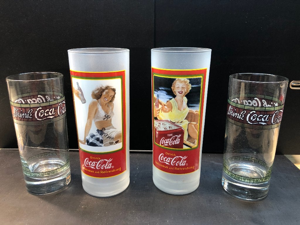 4 cola glazen jaren '90, Verzamelen, Ophalen