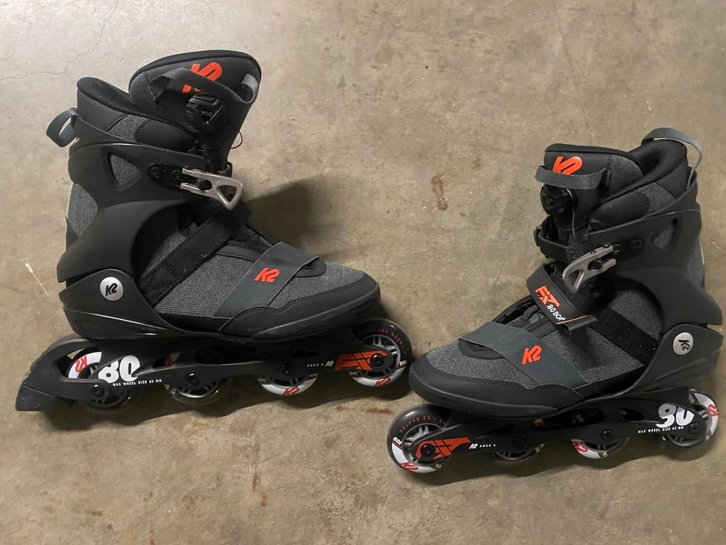 K2 F.I.T.80 Boa skeelers maat 45 zwart, Sport en Fitness, Skeelers, Ophalen, Zo goed als nieuw, K2