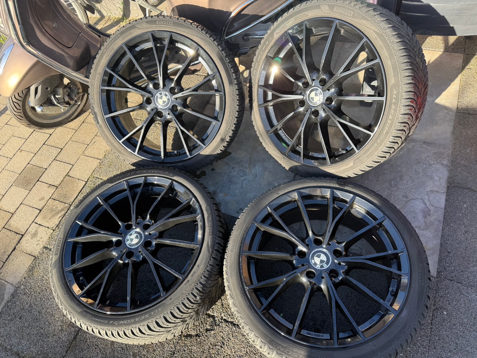 19 inch bmw M velgen Breedset all season Pirelli, Banden en Velgen, All Season, Ophalen, 19 inch
