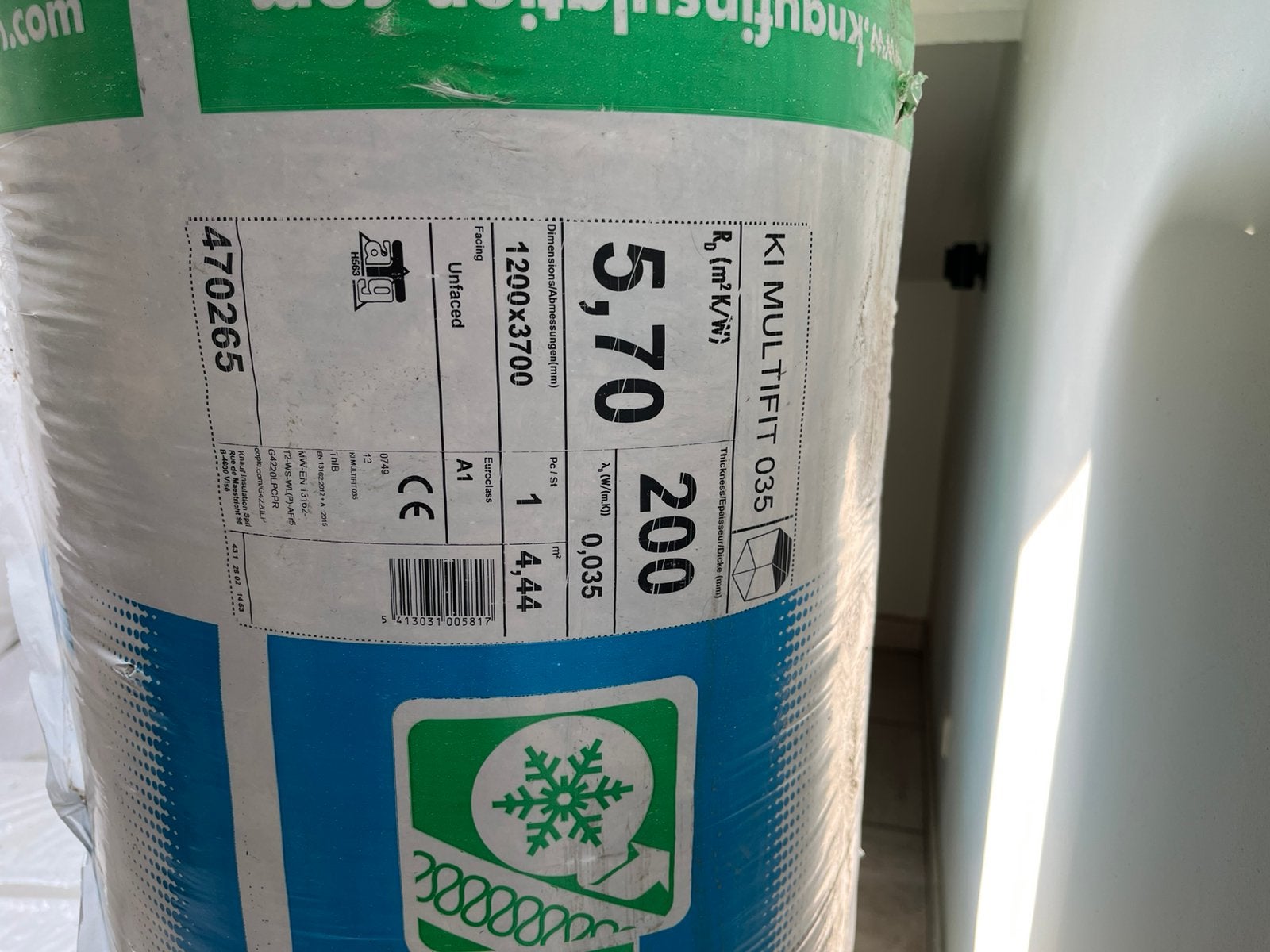 Knauf isolatie ecose - multifit 035, Laine de verre, Enlèvement, Isolation des murs, 12 cm ou plus