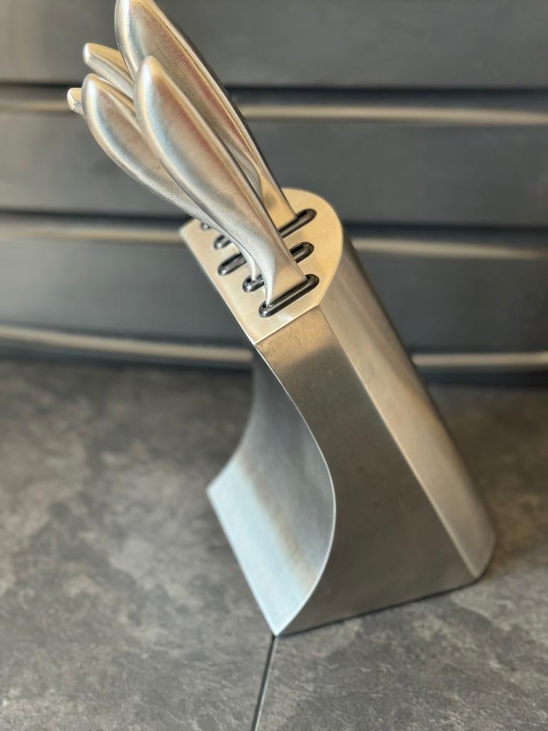 messenset, Huis en Inrichting, Ophalen of Verzenden, Zo goed als nieuw, Inox of Chroom, Bestekset