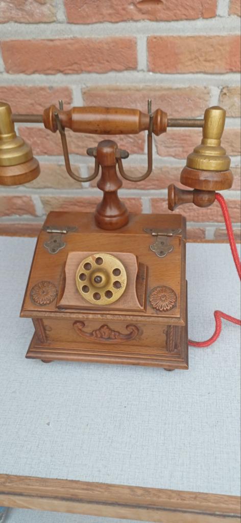 Houten telefoon / juwelen kistje, Antiek en Kunst, Ophalen
