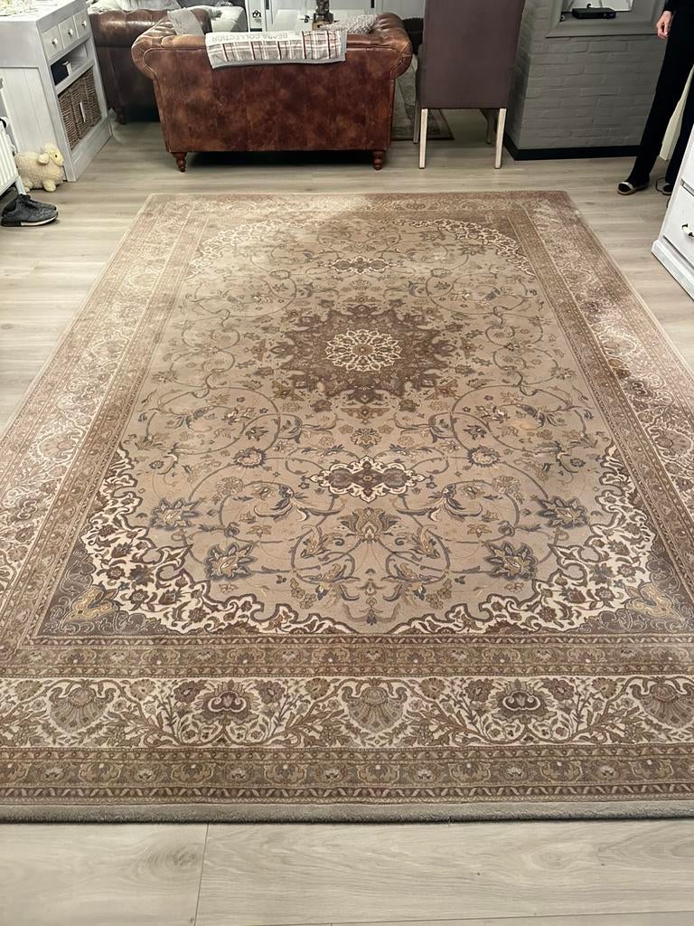 Mooi vintage tapijt - Beige/Bruin van Louis Depoortere, Ophalen, Zo goed als nieuw, Beige, Rechthoekig